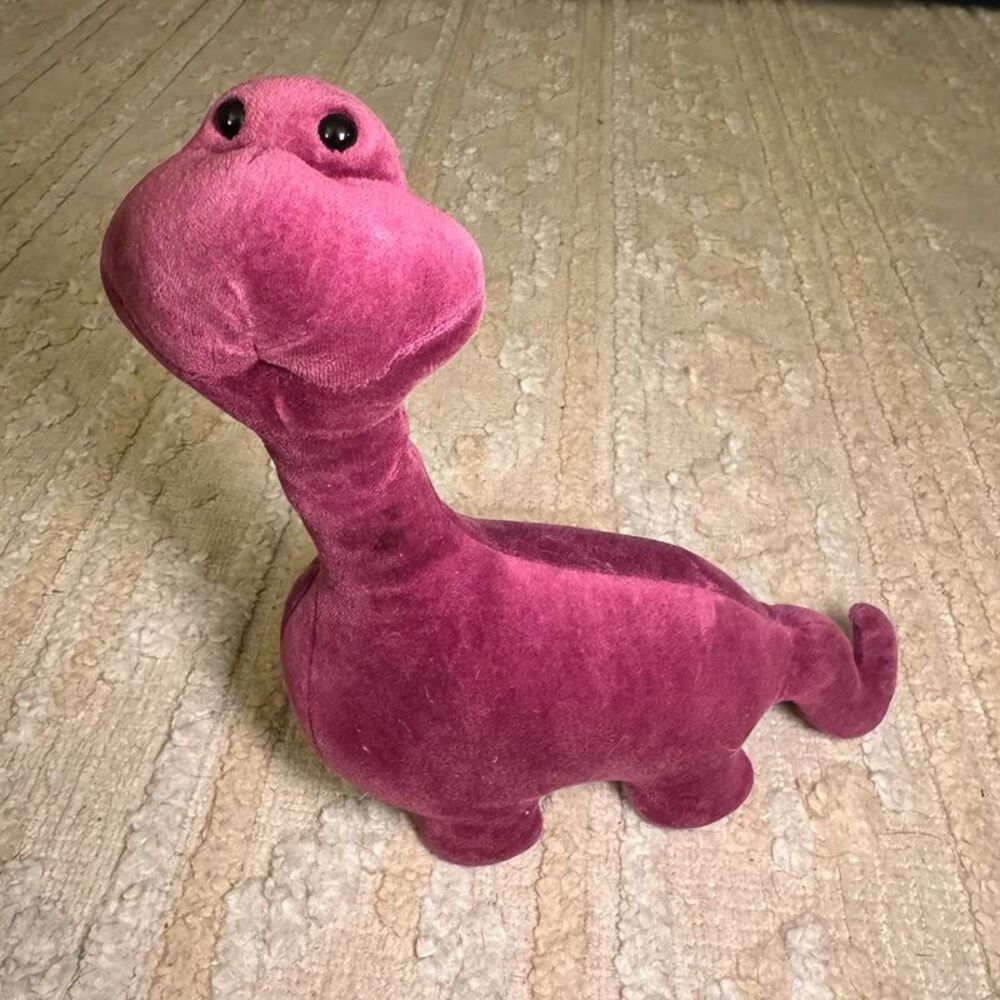 Vintage 1986 GUND Purple Brontosaurus Dinosaur Plush 10”